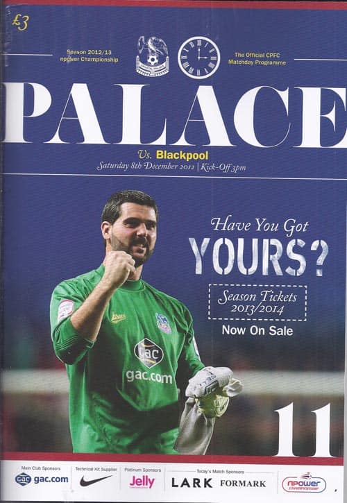 Crystal Palace FC v Blackpool FC